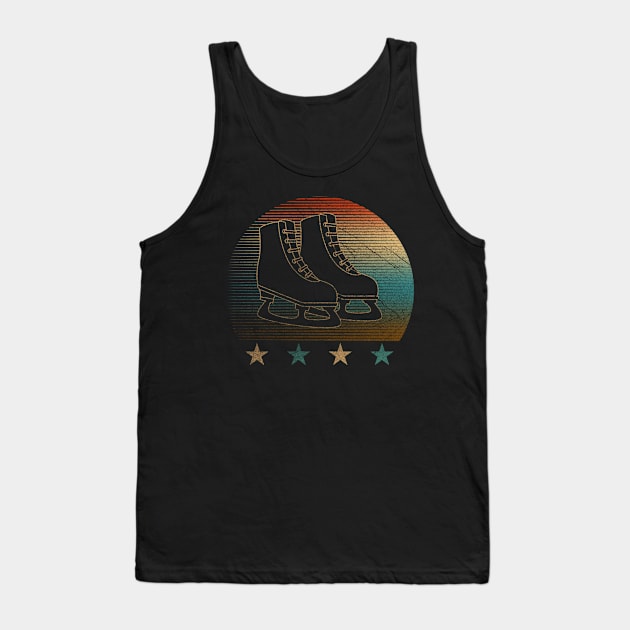 Retro Vintage Sunset Ice Skates - Figure Skating Tank Top by Ruffeli